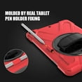 thumbnail image 7 of ZenRich Shockproof Case for iPad 9th/8th/7th Generation 10.2 inch 2021/2020/2019, Heavy Duty Rugged Case with Pencil Holder/360° Rotating Kickstand/Handle/Carrying Strap, Red, 7 of 7