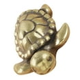thumbnail image 4 of GOOHOCHY Figura de tortuga de latón, escultura de animal en miniatura de latón, estatua coleccionable de bronce, decoración de Feng Shui chino para atraer riqueza y propiedad., 4 of 8