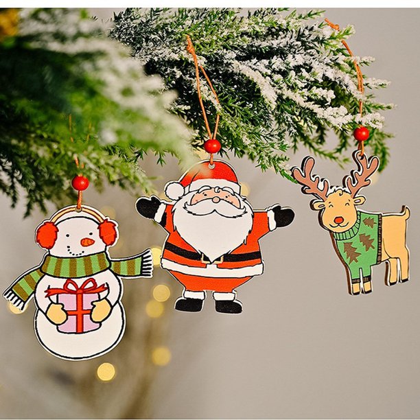 Decoración de Navidad Pequeño letrero colgante Decoración de árbol de Navidad Letrero colgante de madera Wmkox8yii fhajkh2000