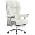 thumbnail image 4 of Desk Office Chair Big  Back PU Leather Computer Chair  Executive Office Chair with Leg Rest and Lumbar Support  Grey Office Chair, 4 of 5