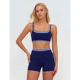 thumbnail image 6 of IBTOM CASTLE Layered Workout Sets for Women 2 Piece Polka Dot Sports Bra High Waist Shorts Gym Active Yoga Pilates Outfits Blue, 6 of 7