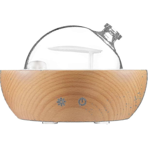 Glass Essential Oil Diffuser ,real Wood Base,the 2024 Upgrade Aromatherapy Diffuser,aroma Diffuse Humidifier,led Light In 7 Colorssuitable For Home Of