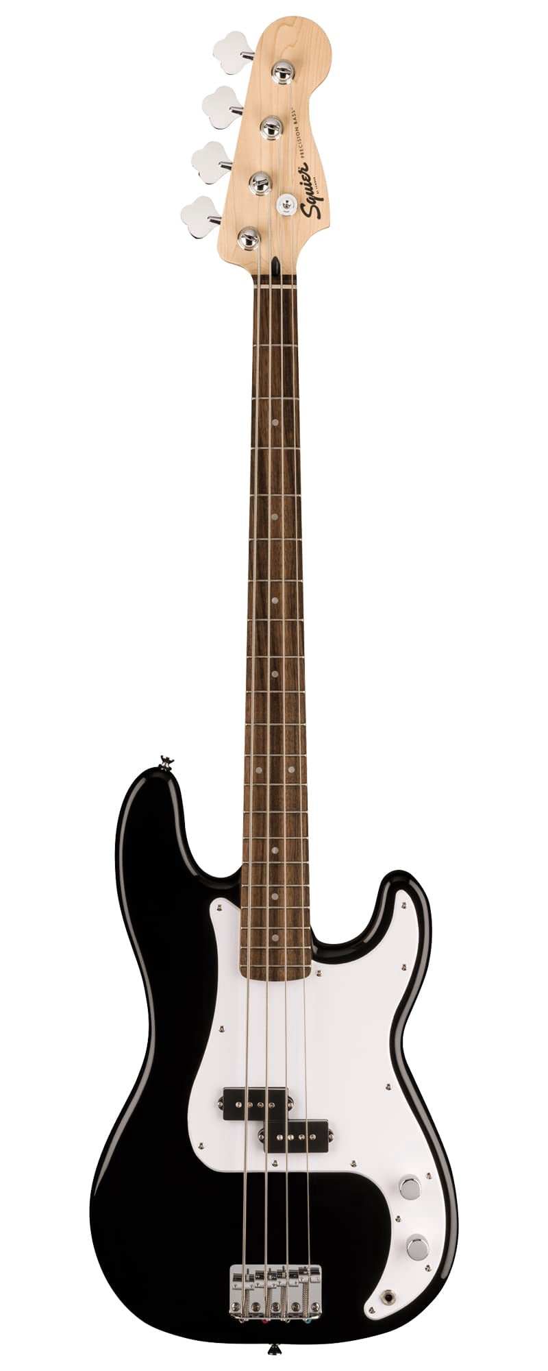 Fender Squier Sonic Precision Bass Guitar, Laurel Fingerboard - Black Bundle with Tuner, Strap, and Austin Bazaar Instructional DVD