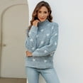 thumbnail image 3 of Chandail Européen et Américain pour Femmes Automne et Hiver Demi-Col Roulé Chandail Ample, 3 of 6