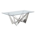 thumbnail image 1 of ACME Dekel Dining Set in Clear Glass & Stainless Steel, 1 of 8