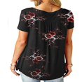 thumbnail image 4 of Hauts d'Été à Fleurs Col en V pour Femmes T-Shirt Ample Tunique Grande Taille, 4 of 6