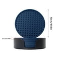 thumbnail image 3 of Round Silicone Coasters Set of 6 with Holder, Thick Non-Slip Heat Resistant Cup Mat for Cold and Hot Drinks, Tabletop Protector for Home and Office Navy, 3 of 3