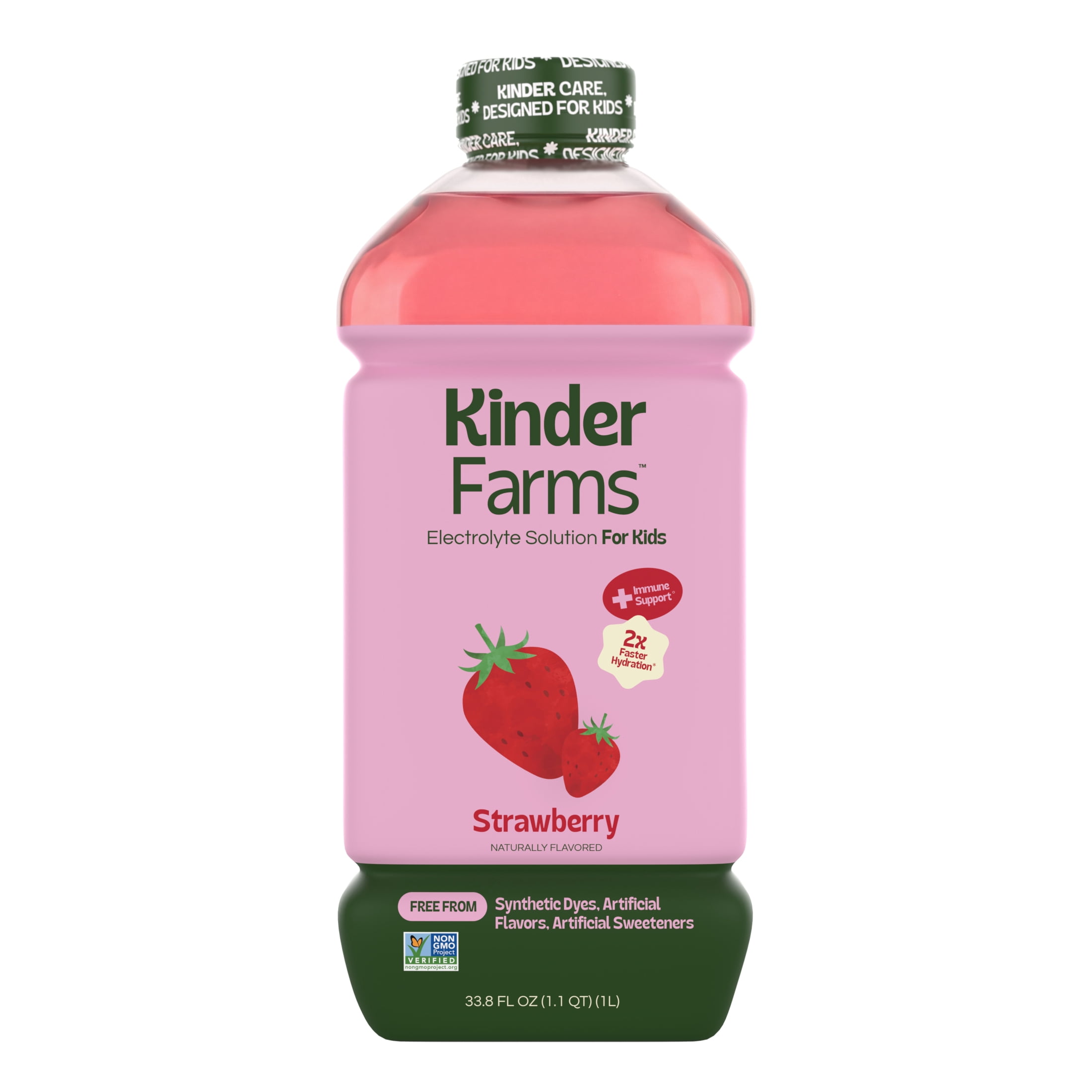(6 pack) KinderLyte Electrolyte Drink for Kids & Adults, Strawberry, 1 Liter