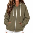 thumbnail image 5 of Women's Full Zip Hoodie, Oversized Long Sleeve Hooded Sweatshirt with Pockets, Casual Lightweight Zip Up Jacket, 5 of 7