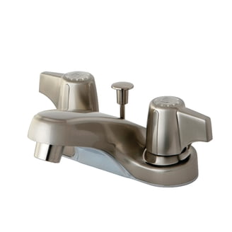 Kingston Brass Heritage 4" Centerset Bathroom Faucet - Polished Chrome, Cross Handles, With Pop-Up Drain 1 thumbnail image