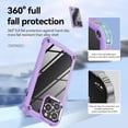 thumbnail image 2 of APPLE IPHONE 14 PRO Phone Cases, High Quality Clean PC Clear Hybrid Shockproof TPU and Metal PC Frame Bumper Case Cover For iPhone 14 PRO In Purple, 2 of 4