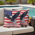 thumbnail image 5 of American Flag Bald Eagle Pillow Covers 2 Pack Independence Day Pillowcase Waterproof Outdoor Throw Pillow Cover for Patio Garden Square Cushion 16”x16”, 5 of 9