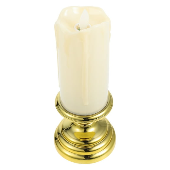 Realistic Flickering Led Candles With Golden Base Electric Fake Candles For Wedding Halloween And Home Decor Flameless And Safe No Batteries