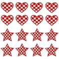 thumbnail image 1 of Ensemble de 16 Pcs Cœur&Étoile Western à Carreaux Rouges Brodés Thermocollants, Contient 8 Écussons Cœur et 8 Écussons Étoile, Appliqués à Coudre Brodés Rouges pour Jeans, Chapeau, Robe, 1 of 6