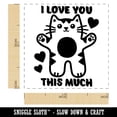 thumbnail image 2 of I Love You this Much Cat with Hearts Anniversary Valentine's Day Self-Inking Rubber Stamp Ink Stamper - Sky Blue Ink - Small 1 Inch, 2 of 7