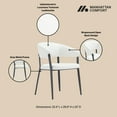 thumbnail image 4 of Belle White Textured Leatherette Dining Chair with Metal Legs, 4 of 11