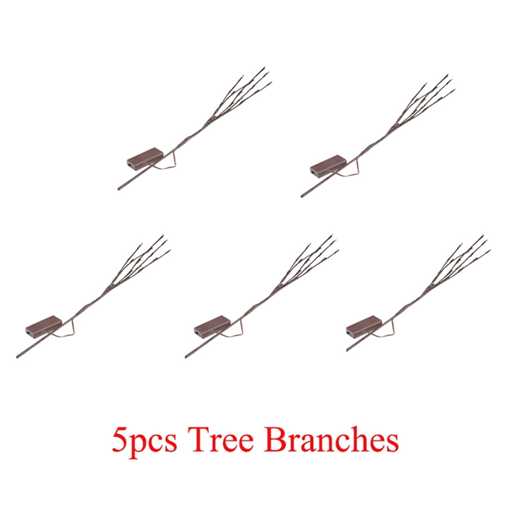 LED Branch Light Battery Operated Lighted Branch Vase Filler Willow Tree Artificial Little Twig Power 20 LED for Home Romantic Decoration Pack of 5