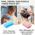 thumbnail image 6 of Abaima 3 Pcs Silicone Exfoliating Body Scrubber for Women Men, Silicone Body Shampoo Brush, Soft Silicone Loofah for Sensitive Skin in 3 Color, Shower Silicone Hair Scalp Massager, Lather Well, 6 of 7