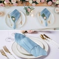 thumbnail image 3 of Blue Cloth Napkins, Modern Abstract Art Ombre Striped Washable and Reusable Dinner Napkins Set of 8, Table Napkin for Kitchen Party Birthday Wedding Hotel Housewarming 20"x20", 3 of 9