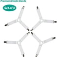thumbnail image 7 of Bed Sheet Holder Straps Fitted Sheet Keepers Bedsheet Holders Fasteners -White , 4 Pack, 7 of 7