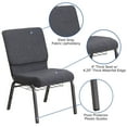thumbnail image 4 of Emma + Oliver 18.5"W Church Chair, Dark Gray Fabric Book Rack/Silver Vein Frame, 4 of 11