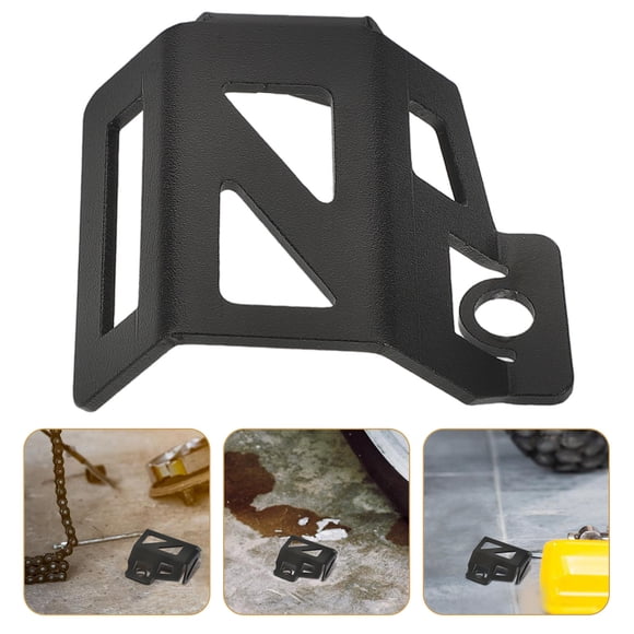 PENIKOKO Black Aluminum Fluid Reservoir Cover Motorcycle Brake Oil Cup Protector with Easy Installation