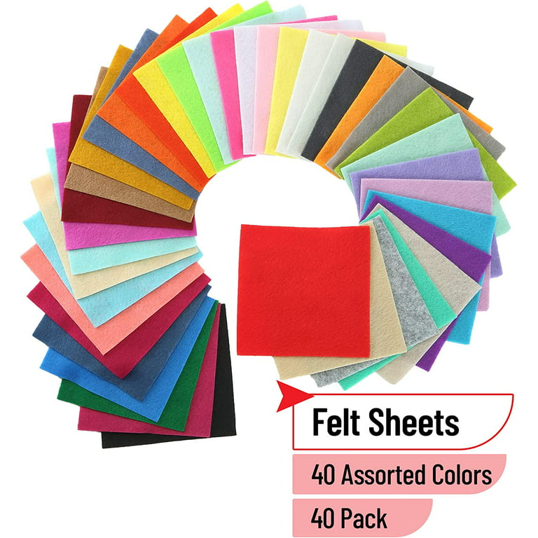 Mr. Pen- Felt, Felt Sheets, 40 Pack, 4 x 4 Inch, Assorted Colors