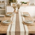 thumbnail image 4 of Boho Table Runner, Farmhouse Macrame Wedding Table Runner For Garden & Outdoor Decor, Summer And Autumn Bridal Shower Decor, Rustic Woven Cotton Crochet Lace With Tassels For Living Room, 72x12 Inch, 4 of 8