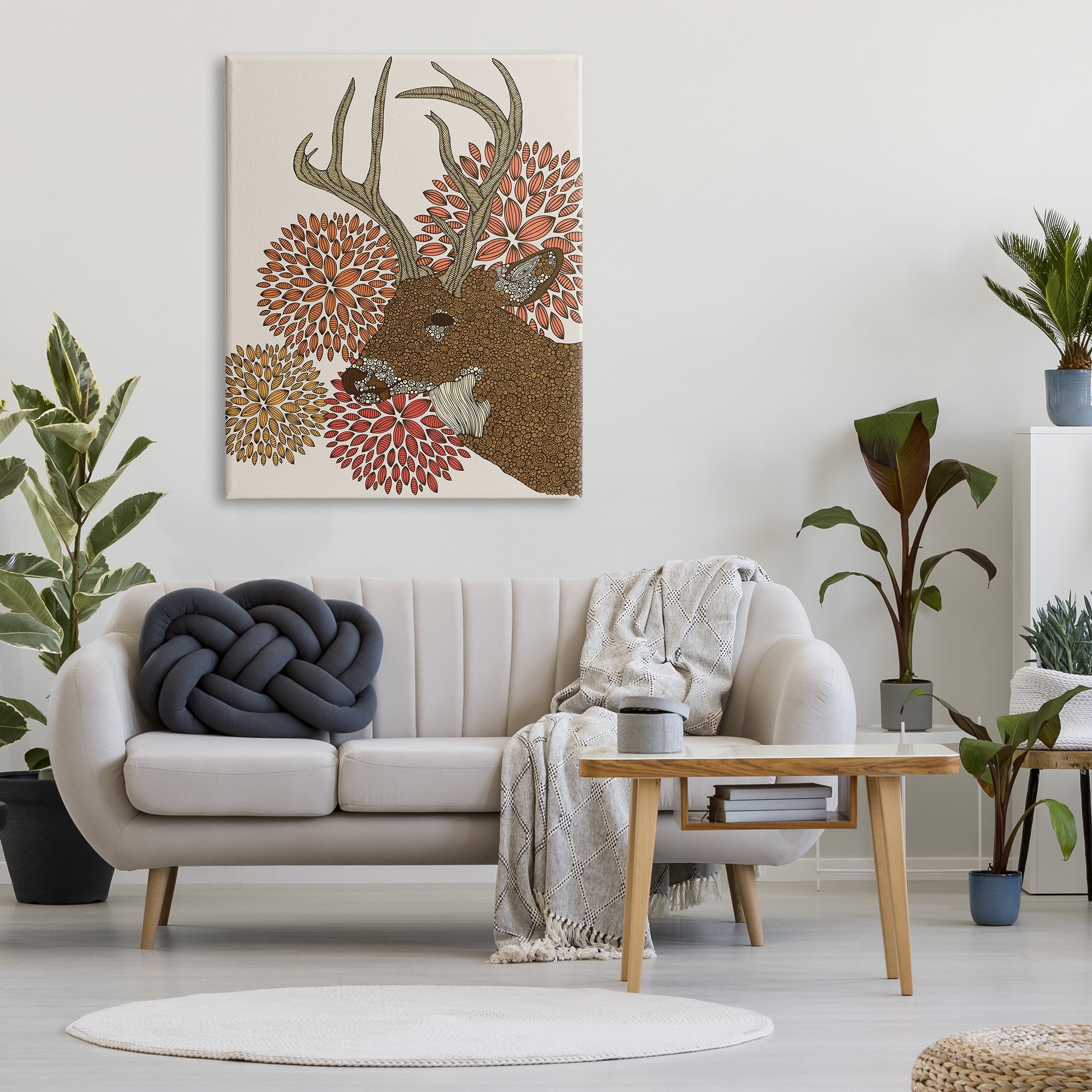 Stupell Industries Buck Deer Abstract Wildlife Botanical Intricate Patterns Graphic Art Gallery Wrapped Canvas Print Wall Art, Design by Valentina Harper
