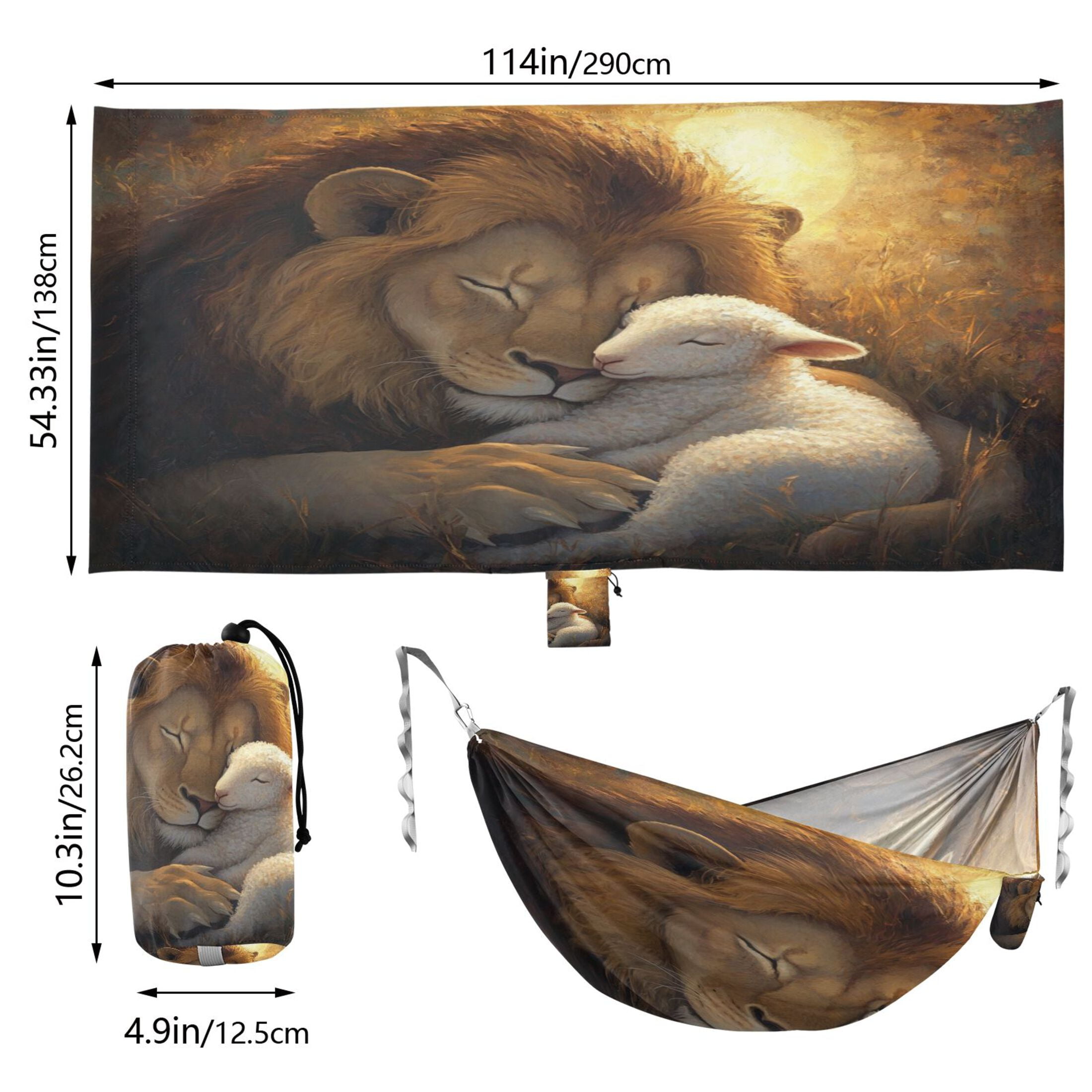Hammock Camping Hammock Nylon Portable Hammock Travel Camping Hammock Beautiful Lion Sheep