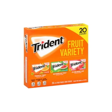 TRIDENT Sugar-Free Gum Fruit Variety, 14 Pieces, 20 Count