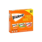 TRIDENT Sugar-Free Gum Fruit Variety, 14 Pieces, 20 Count