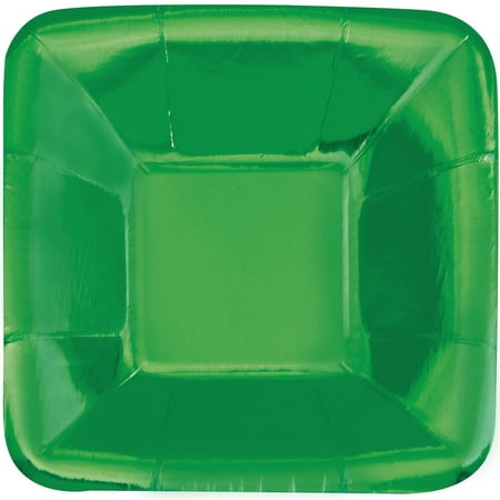 - Square Paper Appetizer Plates, 5 in, Foil Green, 8ct