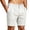 White #1, variant on WULMLEO Mens Casual Shorts 9" Flat Front Elastic Waist Linen Dress Shorts Lightweight Summer Bottoms with Pockets Beige 3XL