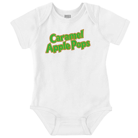 Caramel Apple Pops Candy Logo Romper Boys or Girls Infant Baby Brisco Brands 18M