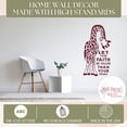 thumbnail image 3 of Inspirational Wall Art Sticker - Giraffe Kids Wall Art Decal Let Your Faith Be Taller Than Your Fears - Removable Girls Room Decor - Boys Bedroom Decor - Adhesive Wall Letters, 37x20-Inch, Burgundy, 3 of 4