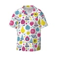 thumbnail image 6 of Kdxio Men's Hawaiian Shirt for Men Short Sleeve Shirt Doodle Fruits Summer Casual Holiday Beach Button Down T-Shirts, 6 of 7