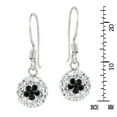 thumbnail image 3 of Cute Crystal Black Daisy Dome Sterling Silver Dangle Earrings, 3 of 4