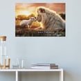 thumbnail image 3 of AIOE Christian Canvas Wall Art Lion of Judah Pictures Wall Decor Lion and Lamb Painting Artwork Christ Religious Home Decoration for Church Living Room Office Unframe: 12x8in, 3 of 7