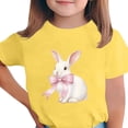 thumbnail image 2 of Blusas y camisas de manga corta con cuello redondo Camiseta estampada de manga corta de Pascua para niños Cuello redondo Manga corta Casual Versátil Para niñas Niños Top de poliéster, 2 of 5