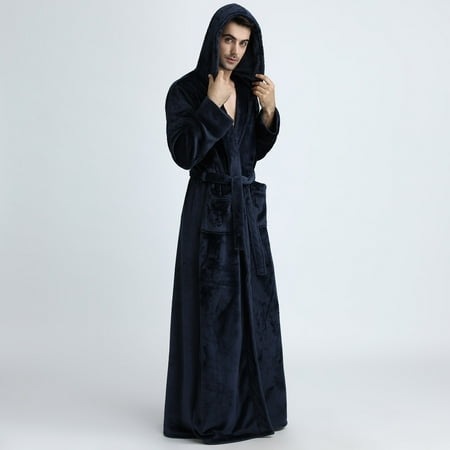 

Zzwxwb Robe For Women&Men Men Winter Warm Nightgown Couple Bathrobe Men And Women Autumn And Winter Nightgown Navy Xl