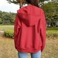 thumbnail image 7 of Ltctricy Women's Plus Size Zip up Hoodies Long Sleeve Drawstring Oversized Sweatshirts Casual Loose Outwear Jackets with Pockets(Red,Large), 7 of 7