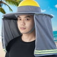 thumbnail image 4 of Hsqqdc Full Brim Hard Hat Sun Shade with Reflective Stripe, High Visibility Neck Protection, 4 of 7