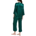 thumbnail image 2 of N Natori womens  2pc Scroll Satin Jacquard Pajama Set, l, Green, 2 of 3