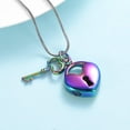 thumbnail image 4 of Stainless Steel Heart Locket with Key Cremation Urn Pendent for Ashes and Chain Ash Holder Necklace for Cremation Ashes Keepsake Memorial Jewelry, 4 of 6