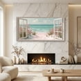 thumbnail image 3 of Beach Window Canvas Wall Art - Large Coastal Picture Landscape Canvas Prints Tropical Sea Paintings, Horizontal Summer Seascape Artwork for Living Room Bedroom, 3 of 7