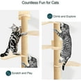 thumbnail image 5 of Tall Cat Tree,Indoor Wall-Mounted Cat Scratching Post,4 Tier Floor to Ceiling Cat Tower,Suitable for Cats Climb, Scratch, Lookout and Play(Height 76.8 in), 5 of 7