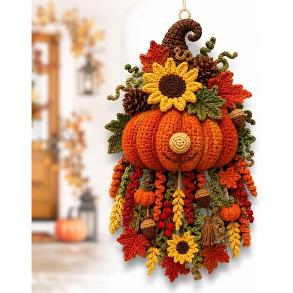 DIY Seasonal 3D Crochet Door Hanger Kit Collection,Easy Beginners Craft Kits for Adults,Halloween Christmas Holiday Decoration Handmade Ornament Gift Set,Spiral Decor(#04)