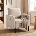 thumbnail image 2 of HOMCOM Fauteuil d'Appoint Moderne Rembourré avec Poches Latérales, Beige, 2 of 10