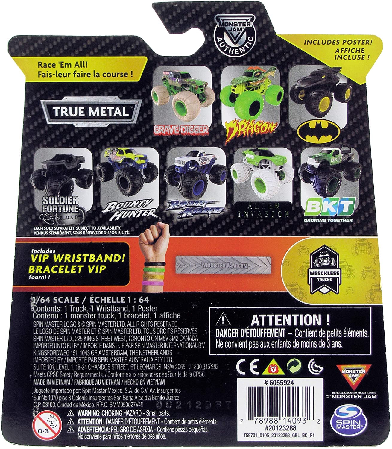 MONSTER JAM - spin master 1:64 - SALVAGER + VIP WRISTBAND - NEW 2020